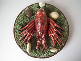 JFS Majolica Palissy lobster wall platter