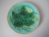 George Jones Majolica maple leaf & fern plate
