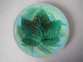 George Jones Majolica maple leaf & fern plate