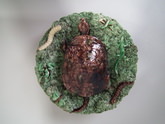 Large Cunha Majolica Palissy terrapin wall plate