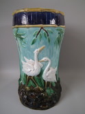 Forester Majolica stork & bamboo garden seat
