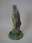 French Majolica Palissy fish vase