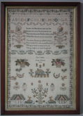 Antique Sampler, 1824 Silkwork Sampler by Jane Roberts