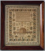 1840 Silkwork House Sampler by Mary Ann Naylor