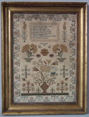 Antique Sampler, 1822 Verse Sampler by Maria Baker