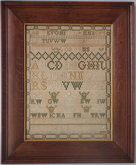 Antique Sampler, 1831 Crown (Coronation of William IV) Sampler by ?????la Watson