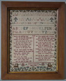 Antique Sampler, 1825 'NOON' Sampler by Harriett Frances Davis