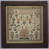 Antique Sampler, 1841 House Sampler by Sarah Withers