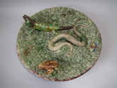 Mafra Majolica Palissy snake & lizard charger