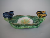 George Jones Majolica Butterfly trinket dish