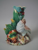 Royal Worcester Majolica bird & berries vase