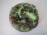 Majolica Palissy lizards wall plate