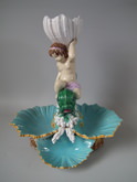 George Jones Majolica putti and shell centrepiece
