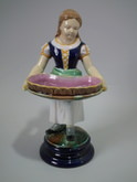 Holdcroft Majolica figure of a girl with a basket