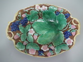 Majolica grape & strawberry platter