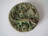 Small Majolica Palissy gecko wall plate
