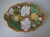 Majolica geranium platter