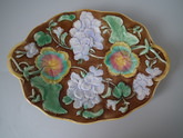 Majolica geranium platter