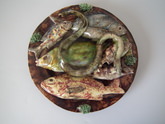 Cuhna Palissy Majolica fish & eel plate