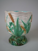 Royal Worcester Majolica bulrush/cattail vase