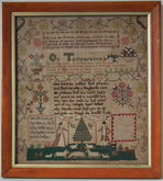 1795 'On Temperance' Sampler by Mary Poynton