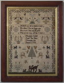 Antique Sampler, 1796 Verse Sampler by Elizabeth Infield