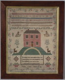 Antique Sampler, 1804 House Sampler by Martha Licence