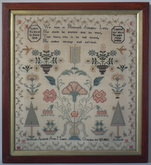 1819 'Learn to Excel' Sampler by Amaria Ann Moore