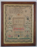 Antique Sampler, 1826 House Sampler by Mary Ann Smith