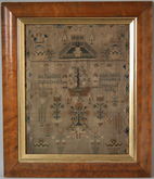 1829 Adam & Eve Sampler by Hannah Legg