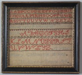 1844 Alphabet sampler by Mary Catharine Holme