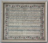 Antique Sampler, Small 1767 Romantic Sampler by Jane