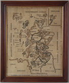 1833 'Map of Scotland' Sampler by Margaret Hepburn