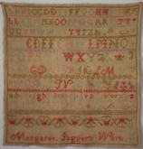 Antique Sampler, 1824 Alphabet Sampler by Margaret Jagger