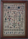 Antique Sampler, 1825 Scottish Motif Sampler by Euphemia Gibson
