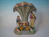 Staffordshire Pearlware Musicians Cornucopia spill vase