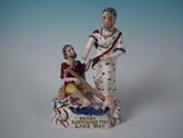 Staffordshire Pearlware 'Peter Restoring the Lame Man' figure group