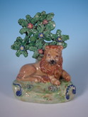 Staffordshire Pearlware bocage lion figure