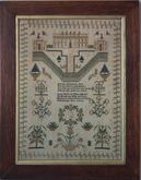 Antique Sampler, 1840, by Sarah F?alton. Stately Home Scene