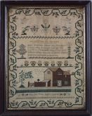 Antique House Sampler, 1832, by Mary Ann Watts