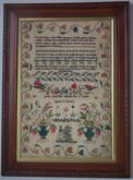 Antique Silkwork Sampler, 1850, by Ann Davies