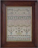 Antique Sampler, circa 1800, by Hannah Durant