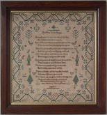 Antique Sampler, 1823, 'The Way to Be Happy'. Ann Chaffey