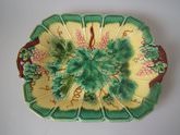 Sarreguemines Majolica grape & vine platter