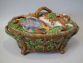 Minton Majolica mallard game pie dish & cover