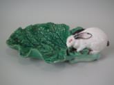 Minton Majolica rabbit dish