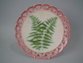 Sarreguemines Majolica fern leaf plate