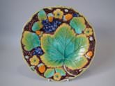 Alcock Majolica grape & strawberry plate