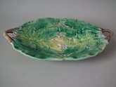 Majolica fern leaf and flower platter