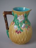 Brown Westhead Moore & Co Majolica floral pitcher